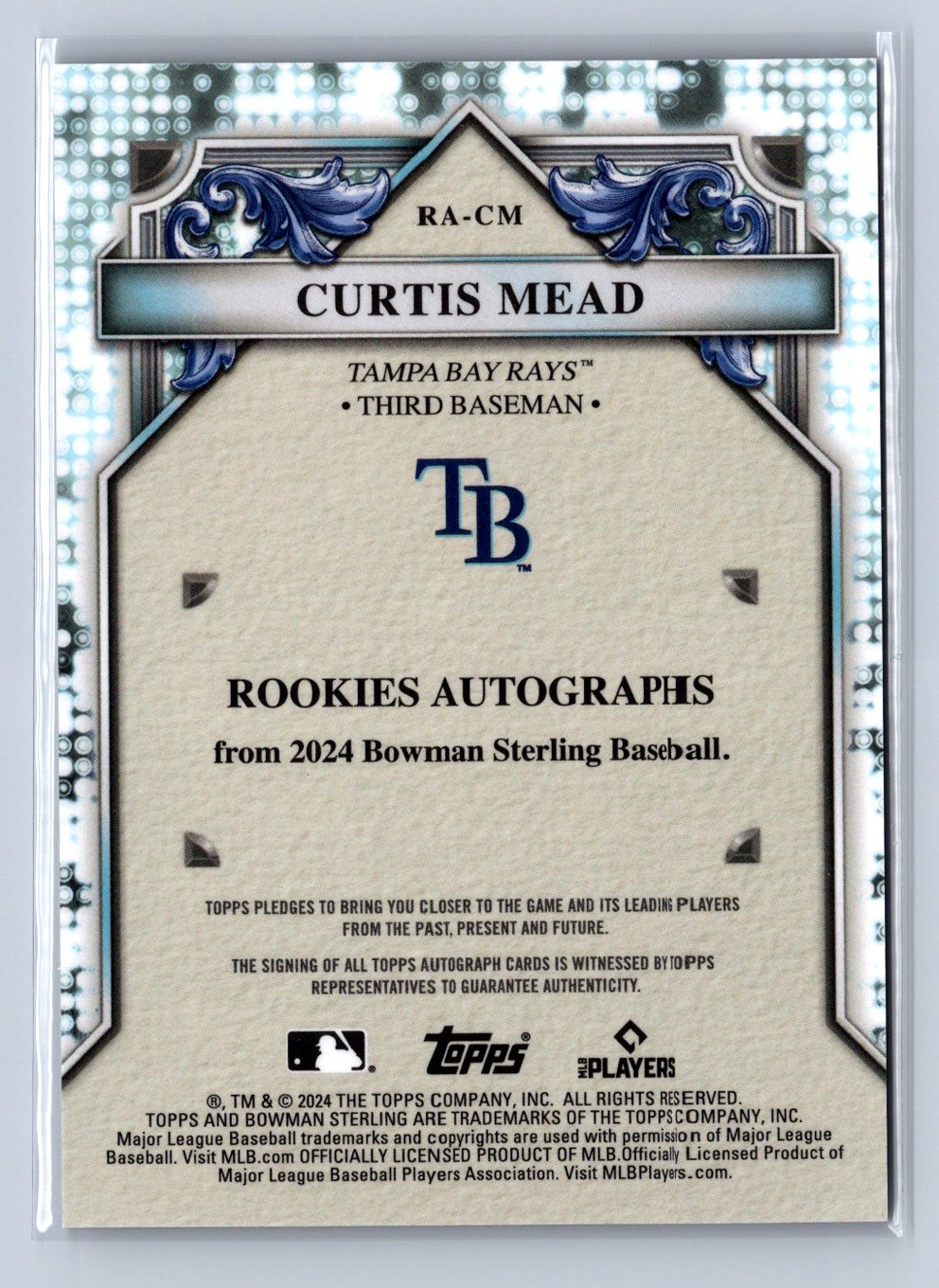 2024 Topps Bowman Sterling Curtis Mead Auto /100 #RA-CM