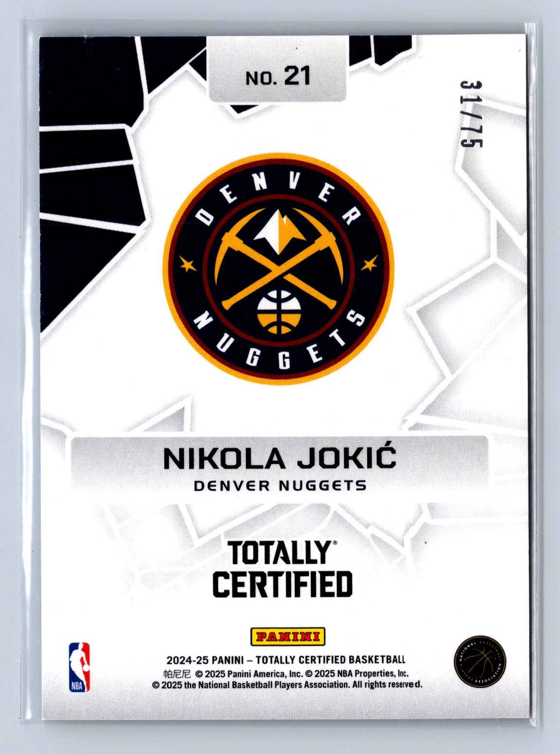 2024-25 Panini Totally Certified Rock the Rim Nikola Jokić Silver /75 #21