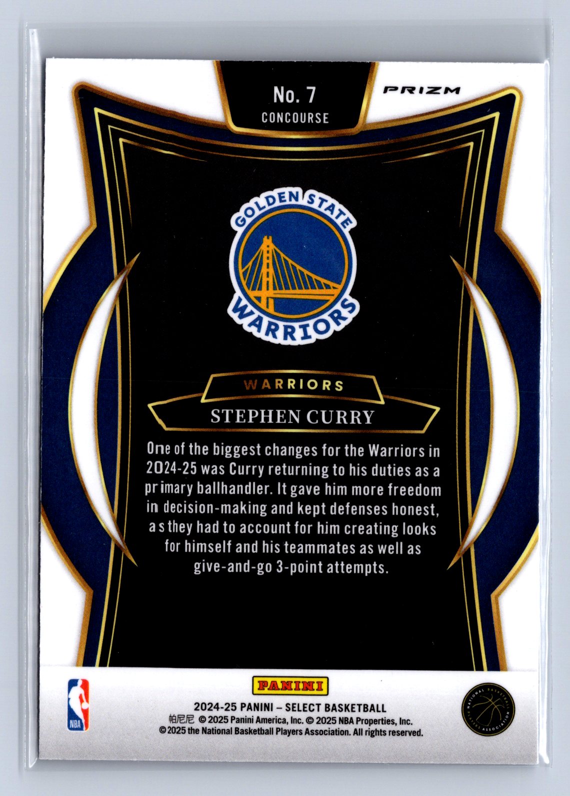 2024-25 Panini Select Concourse Stephen Curry Blue Ice #7