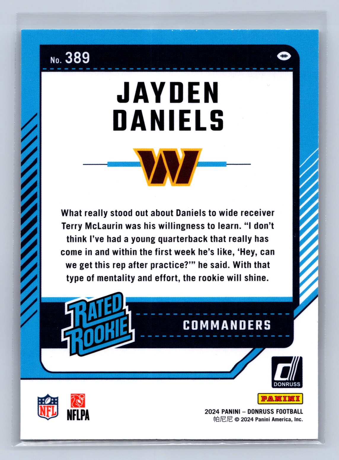 2024 Donruss Rated Rookie Jayden Daniels #389
