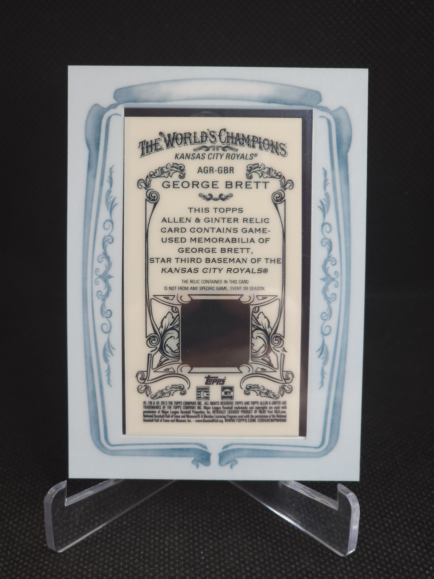 2013 Topps Allen & Ginter George Brett Framed Mini Relics #AGR-GBR