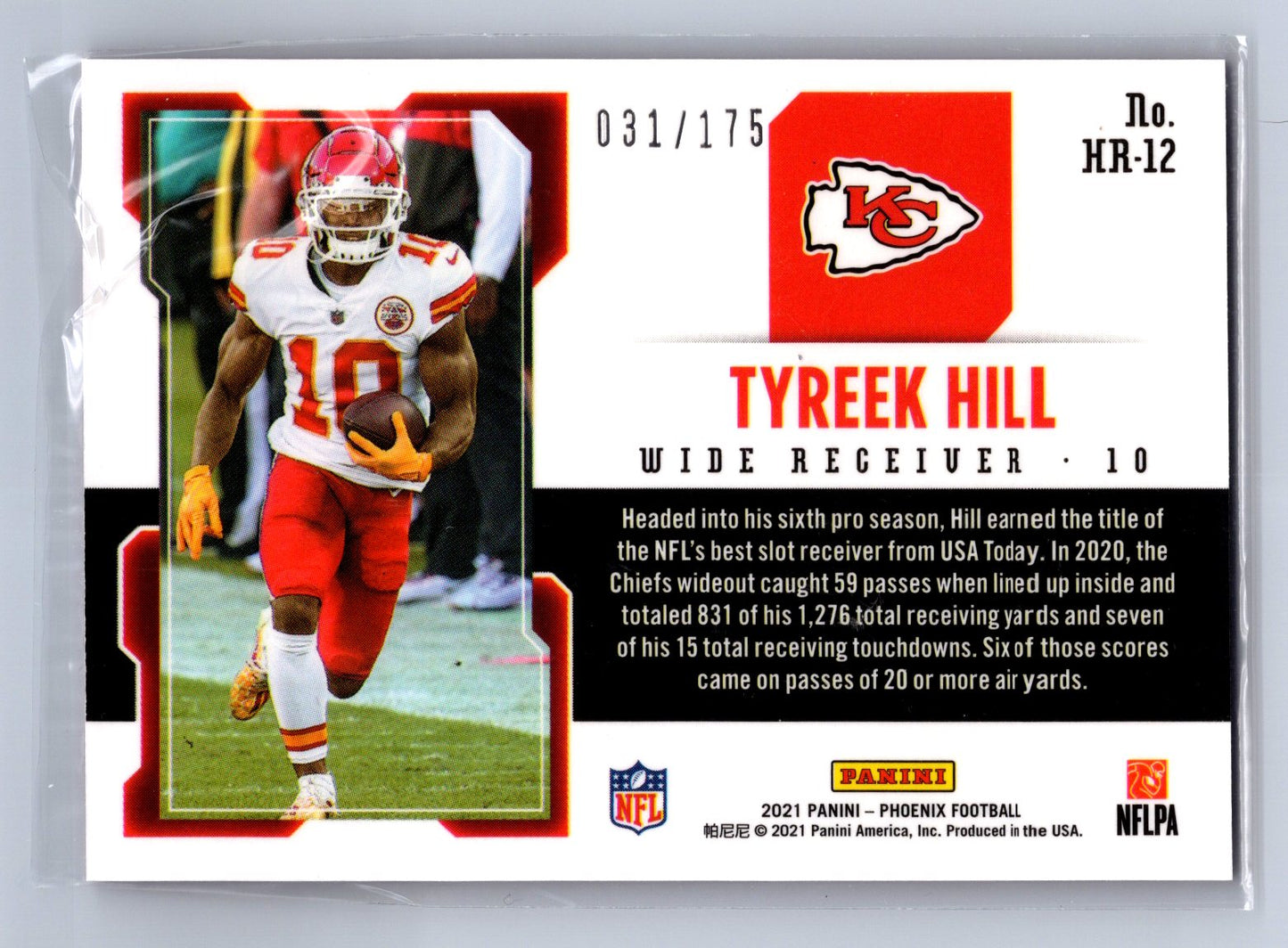 2021 Panini Phoenix Tyreek Hill Hot Routes Pink /175 #HR-12
