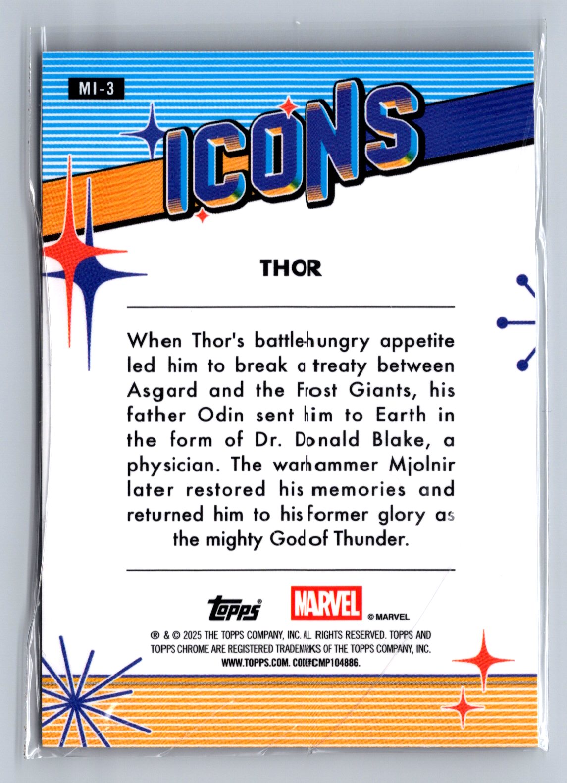 2025 Topps Chrome Marvel Icons Thor #MI-3