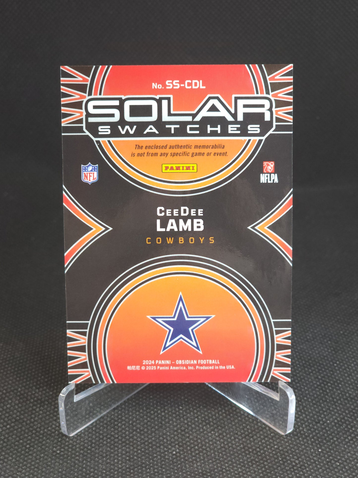 2024 Obsidian Solar Swatches CeeDee Lamb Contra NFL Nike Swoosh Patch #SS-CDL