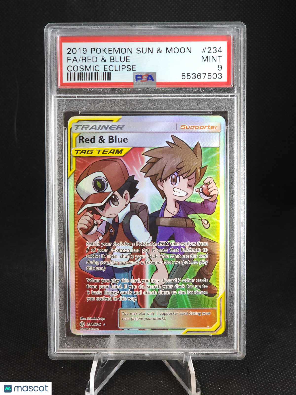 2019 Pokemon Cosmic Eclipse Red & Blue Full Art #234 PSA 9