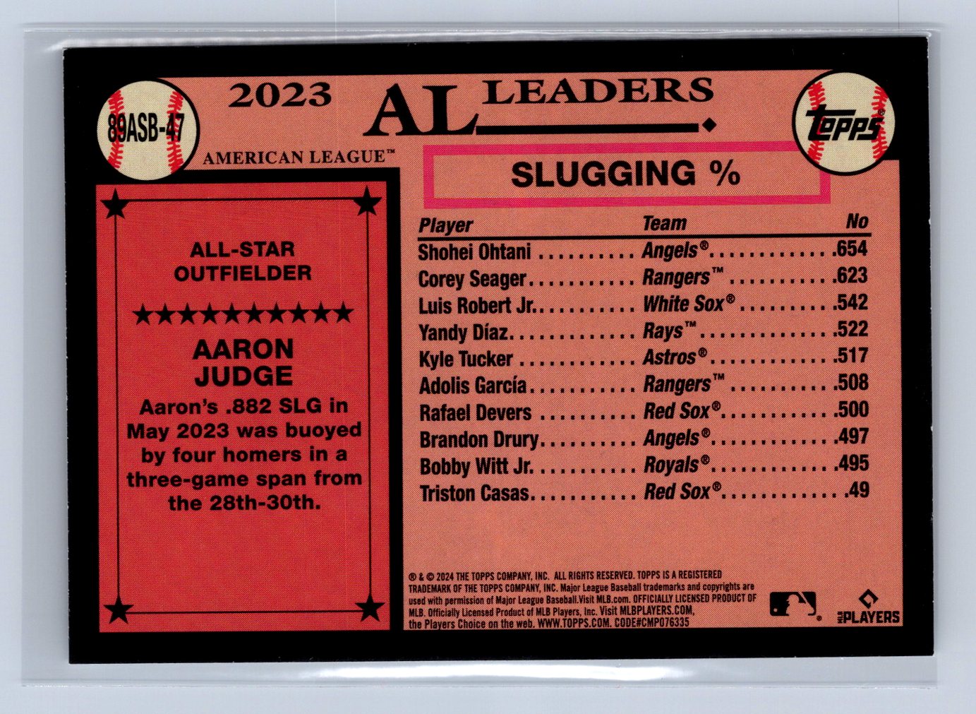 2024 Topps Aaron Judge 1989 35th Anniverary #SASB-7