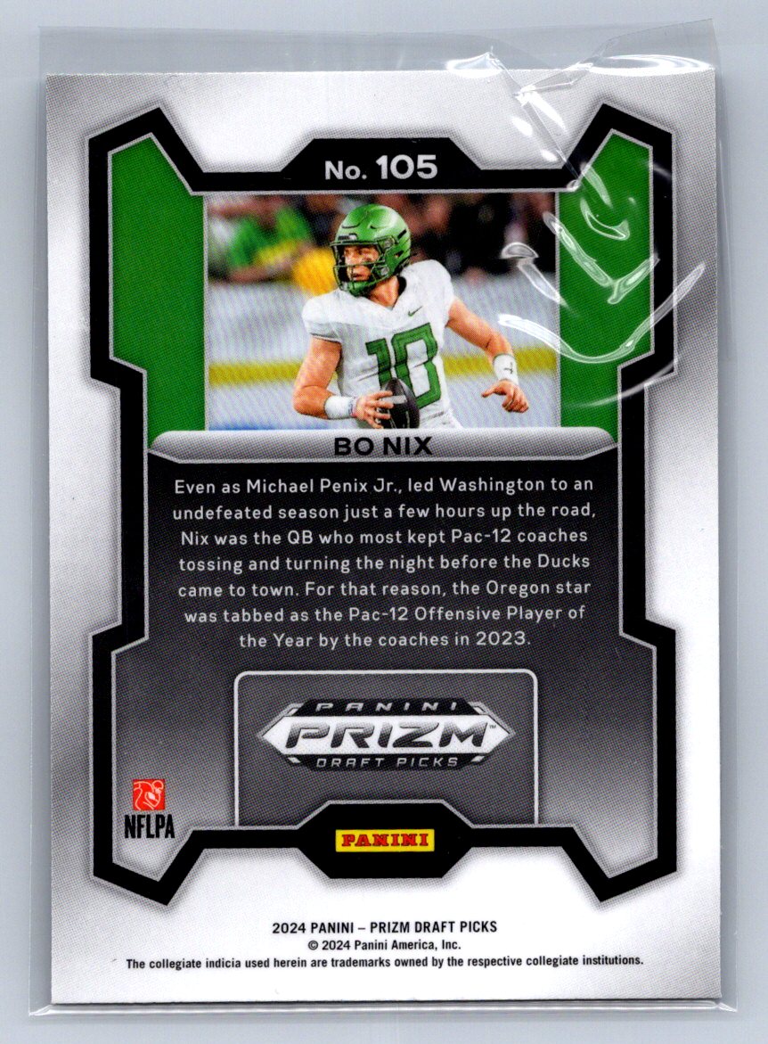 2024 Panini Prizm Draft Picks Bo Nix #105