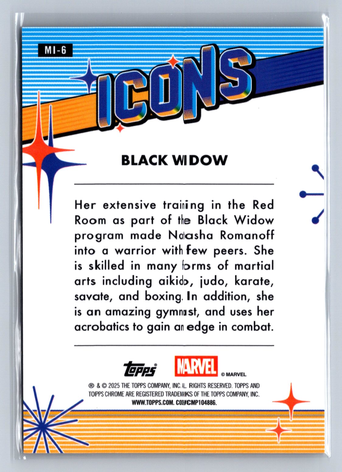 2025 Topps Chrome Marvel Icons Black Widow #MI-6