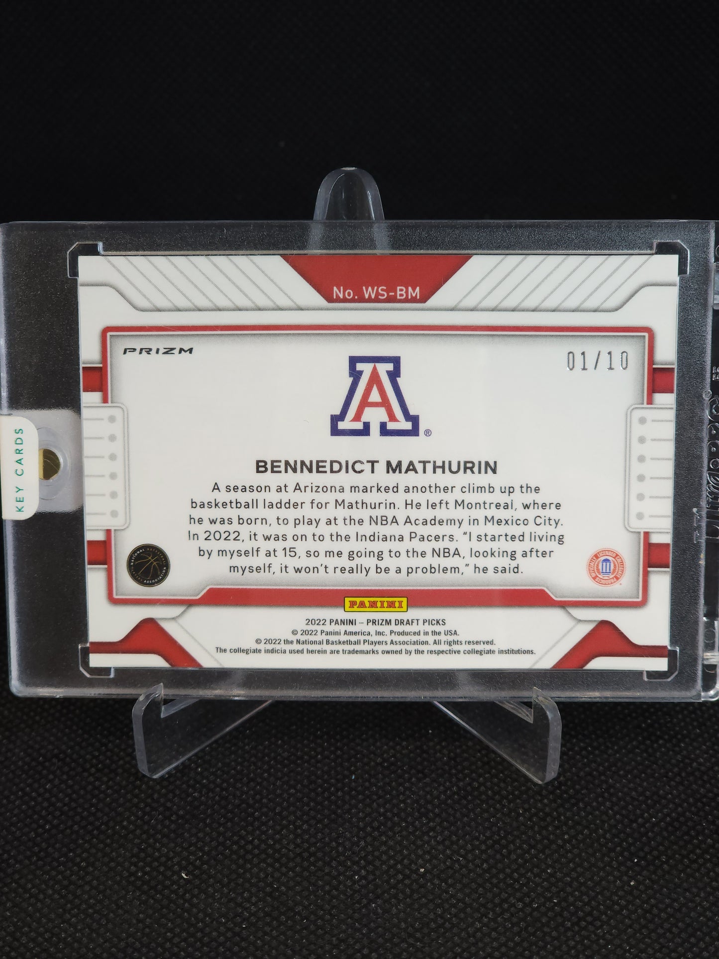 2022 Panini Prizm Widescreen Bennedict Mathurin Gold /10 #WS-BM