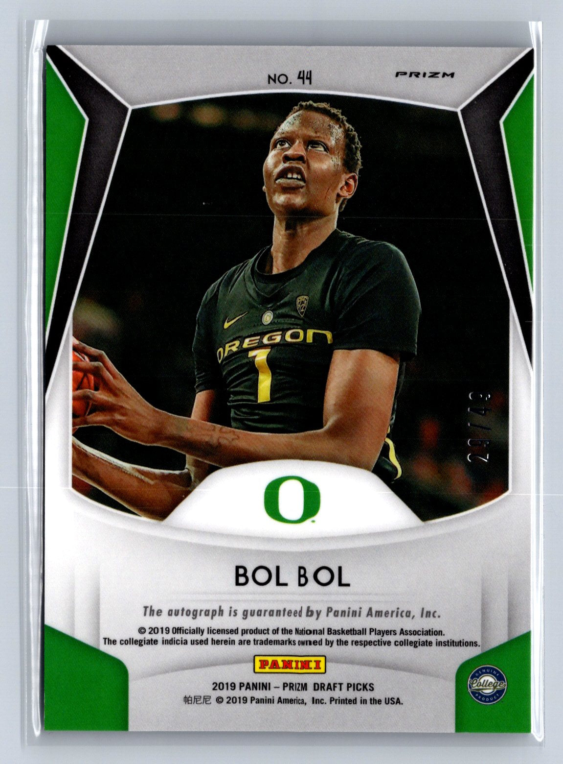 2019 Panini Prizm Draft Picks Bol Bol Mojo Auto /49 #44