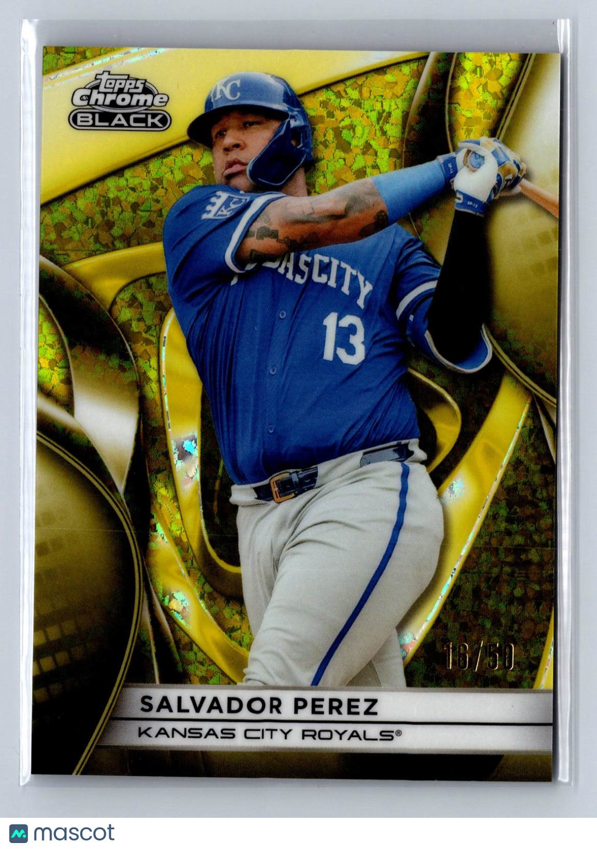 2024 Topps Chrome Black Salvador Perez Gold Mini-Diamond Refractor /50 #6