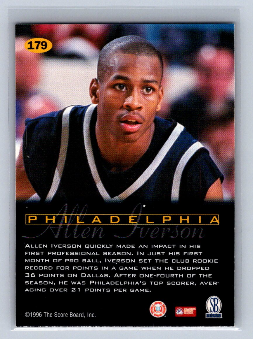 1996 The Score Board All Sport PPF Plus Allen Iverson #179