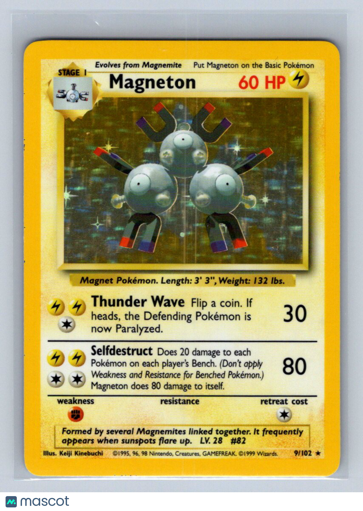 1999 Pokemon Base Set Magneton Holo #9/62