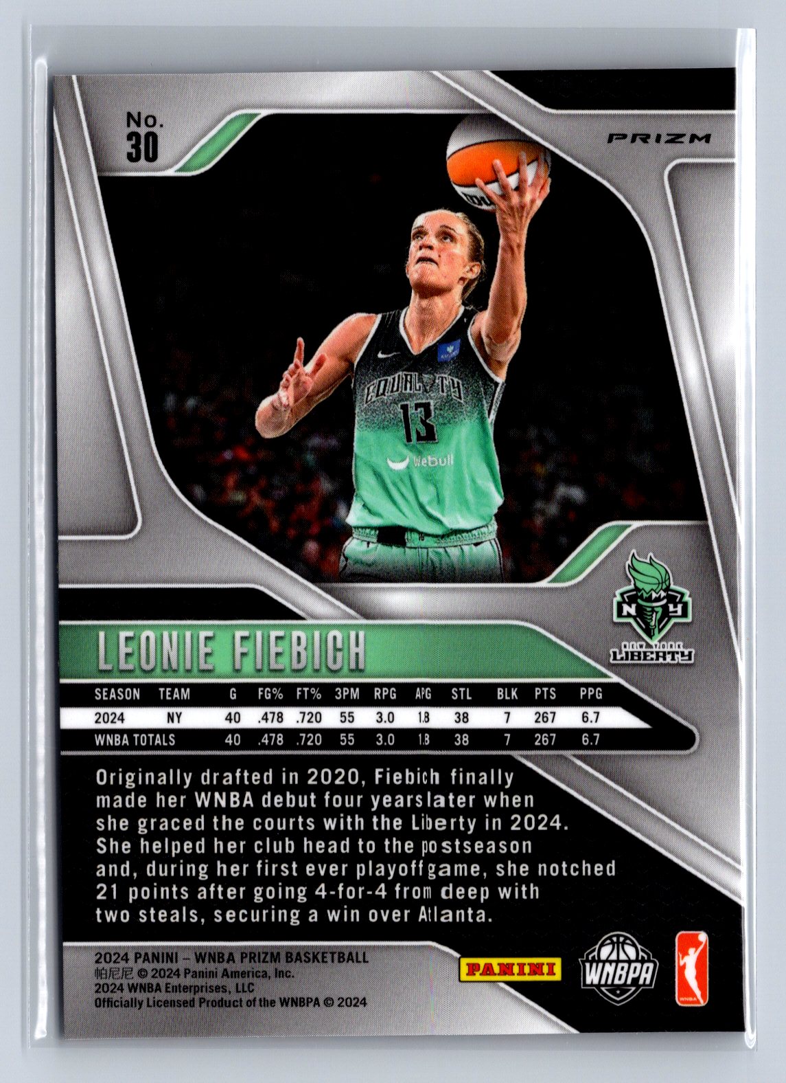 2024 Panini Prizm Leonie Fiebich WNBA Logo #30