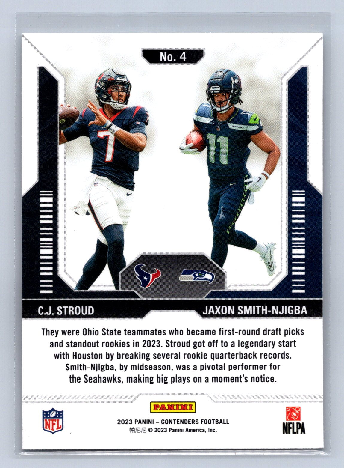2023 Panini Contenders Jaxon Smith-Njigba C.J. Stroud Round Numbers #4
