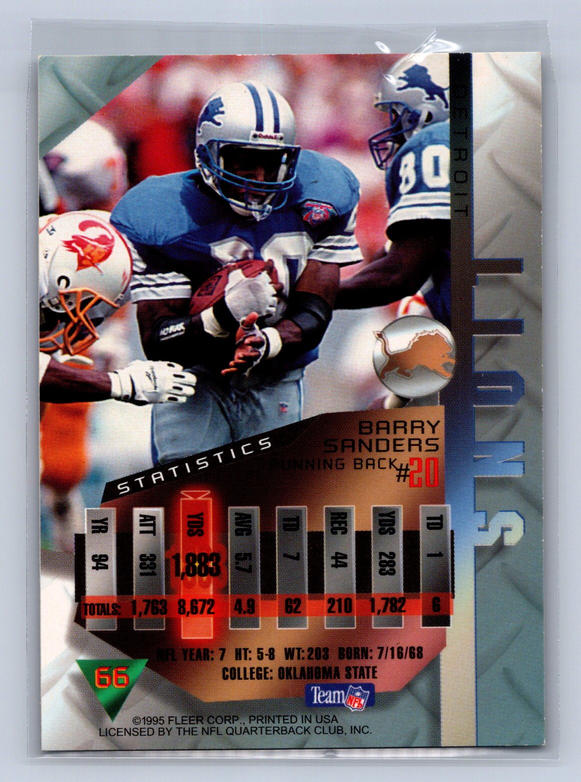 1995 Fleer Metal Barry Sanders #66