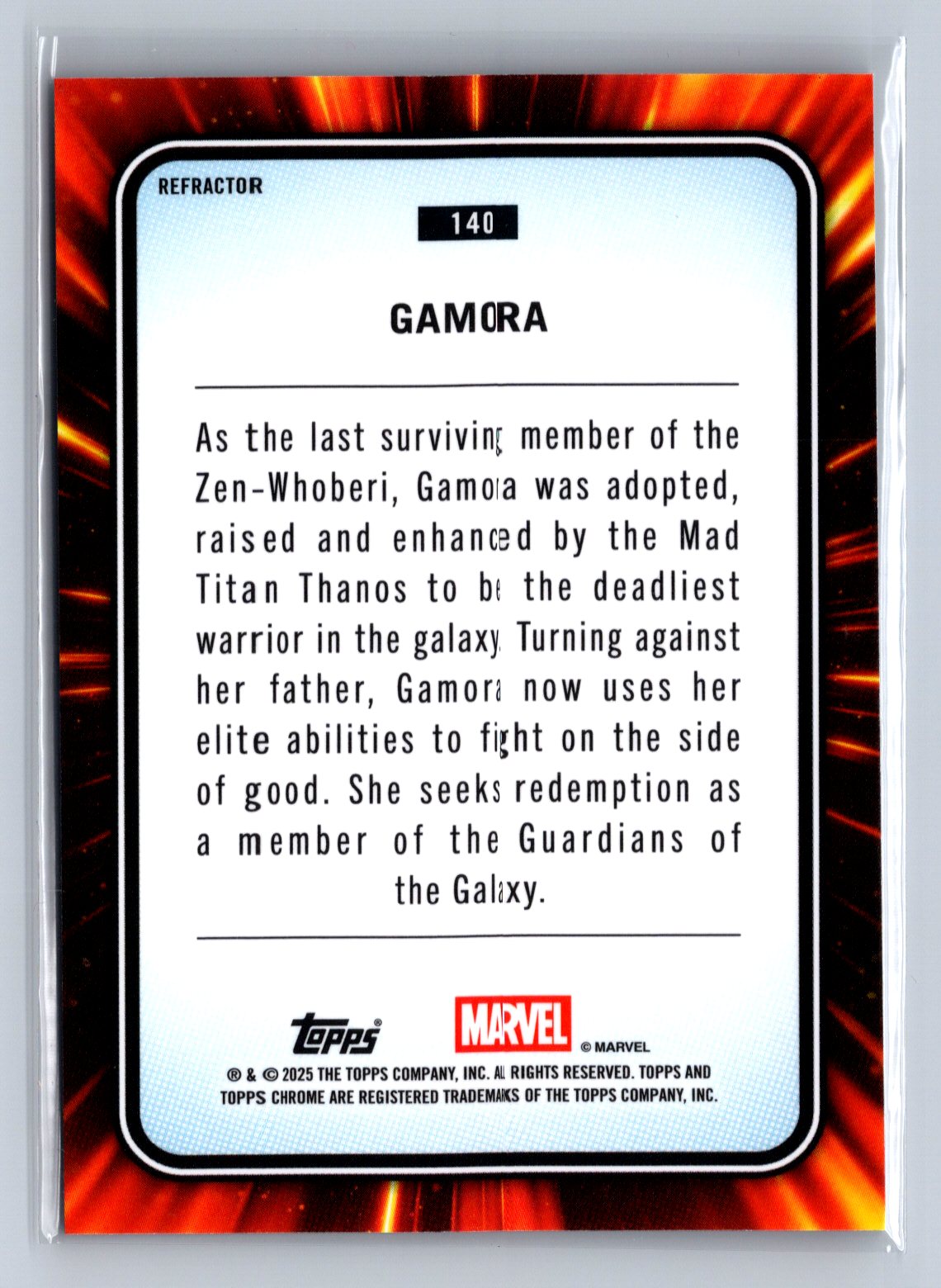 2025 Topps Chrome Marvel Gamora Refractor #140