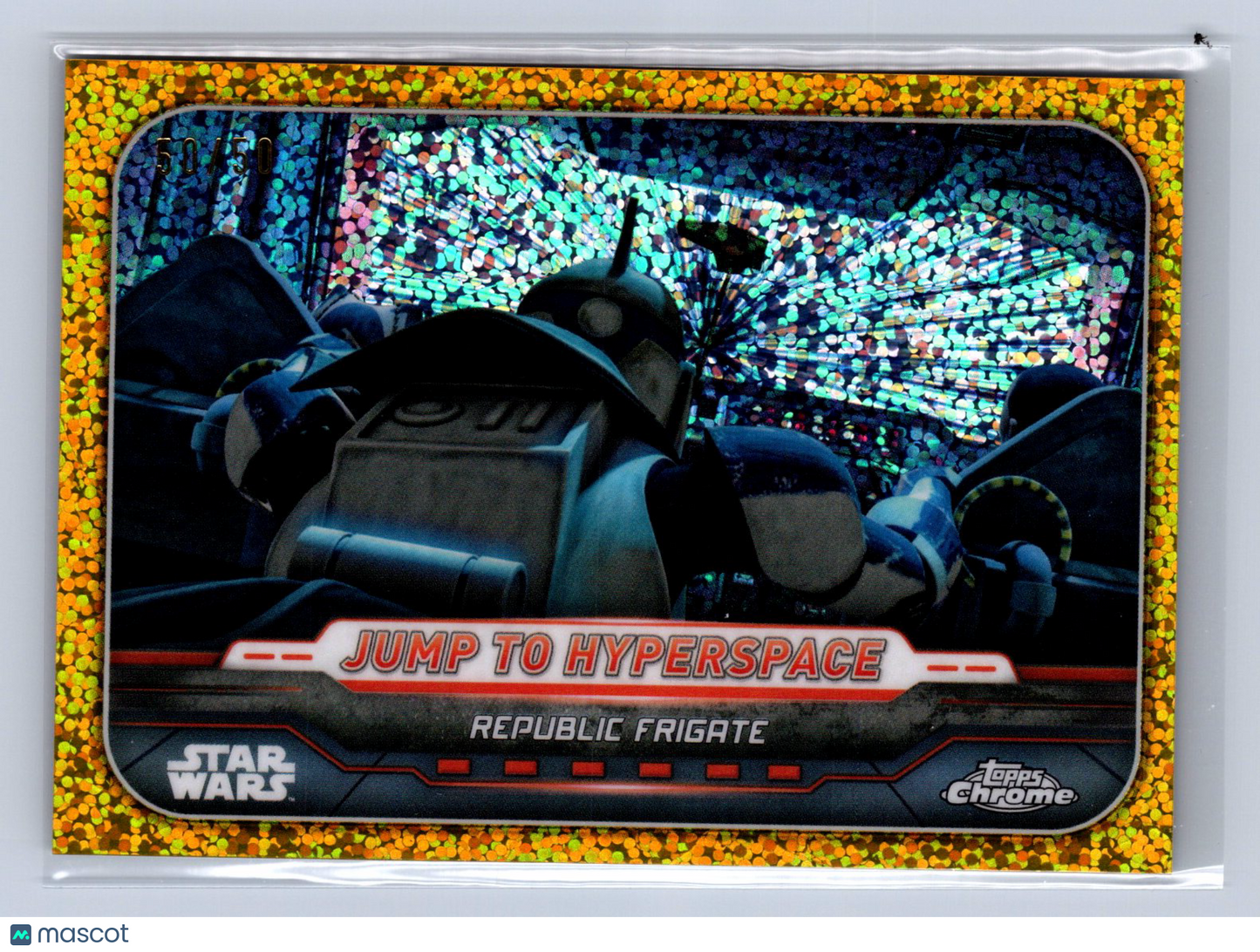 2024 Topps Chrome Star Wars Republic Frigate Gold Mini-Diamond /50 #JH-3