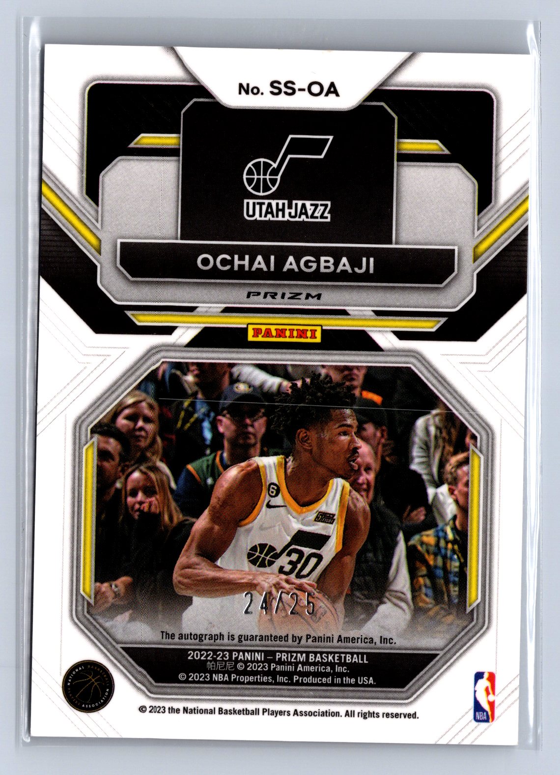 2022-23 Panini Prizm Sensational Signatures Ochai Agbaji Mojo Auto /25 #SS-OA