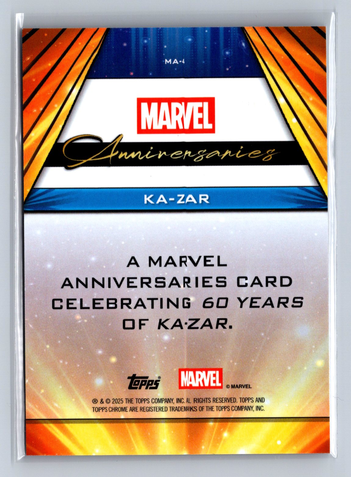 2025 Topps Chrome Marvel Anniversaries Ka-Zar #MA-4