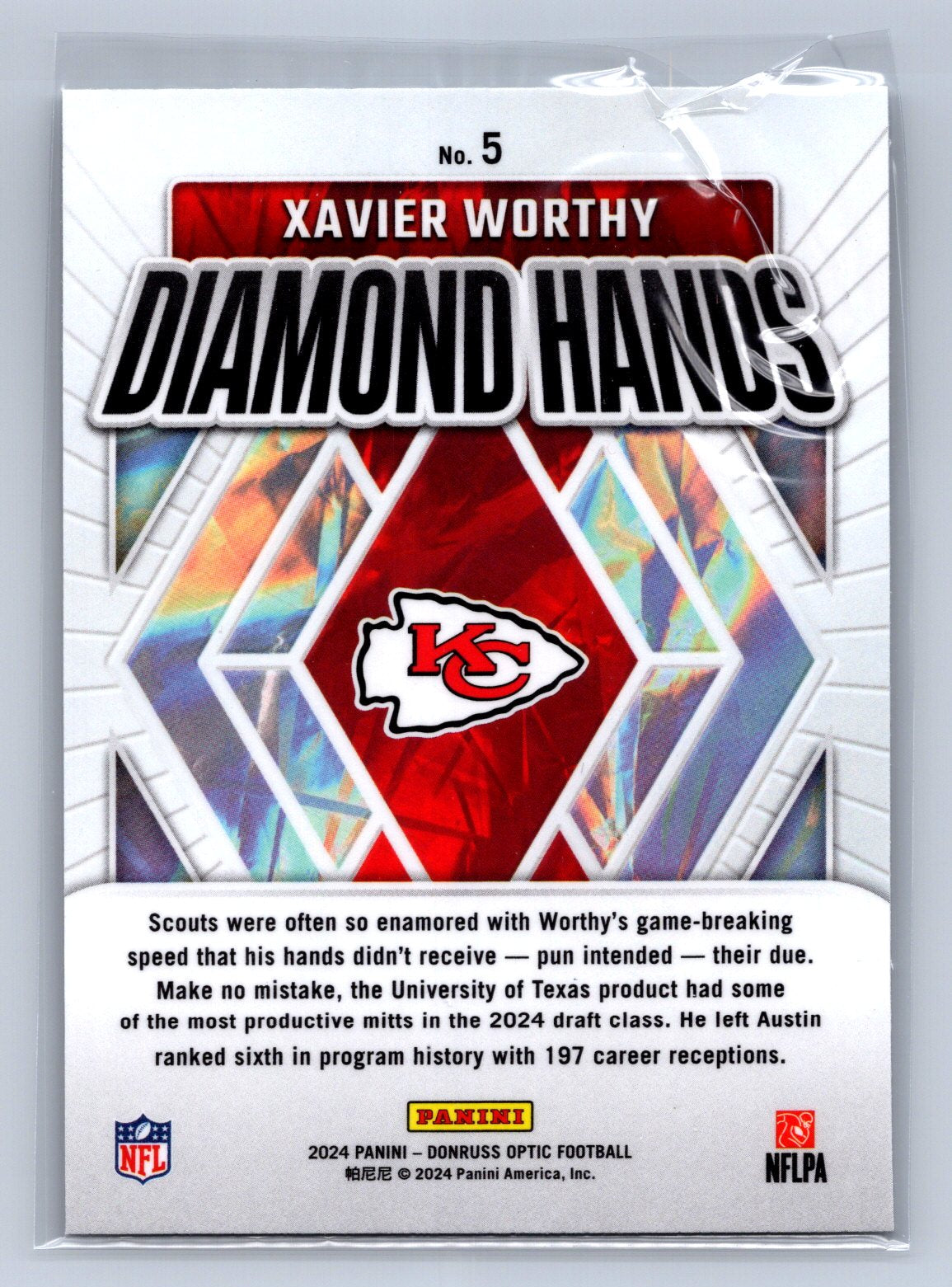 2024 Panini Donruss Optic Diamond Hands Xavier Worthy #5