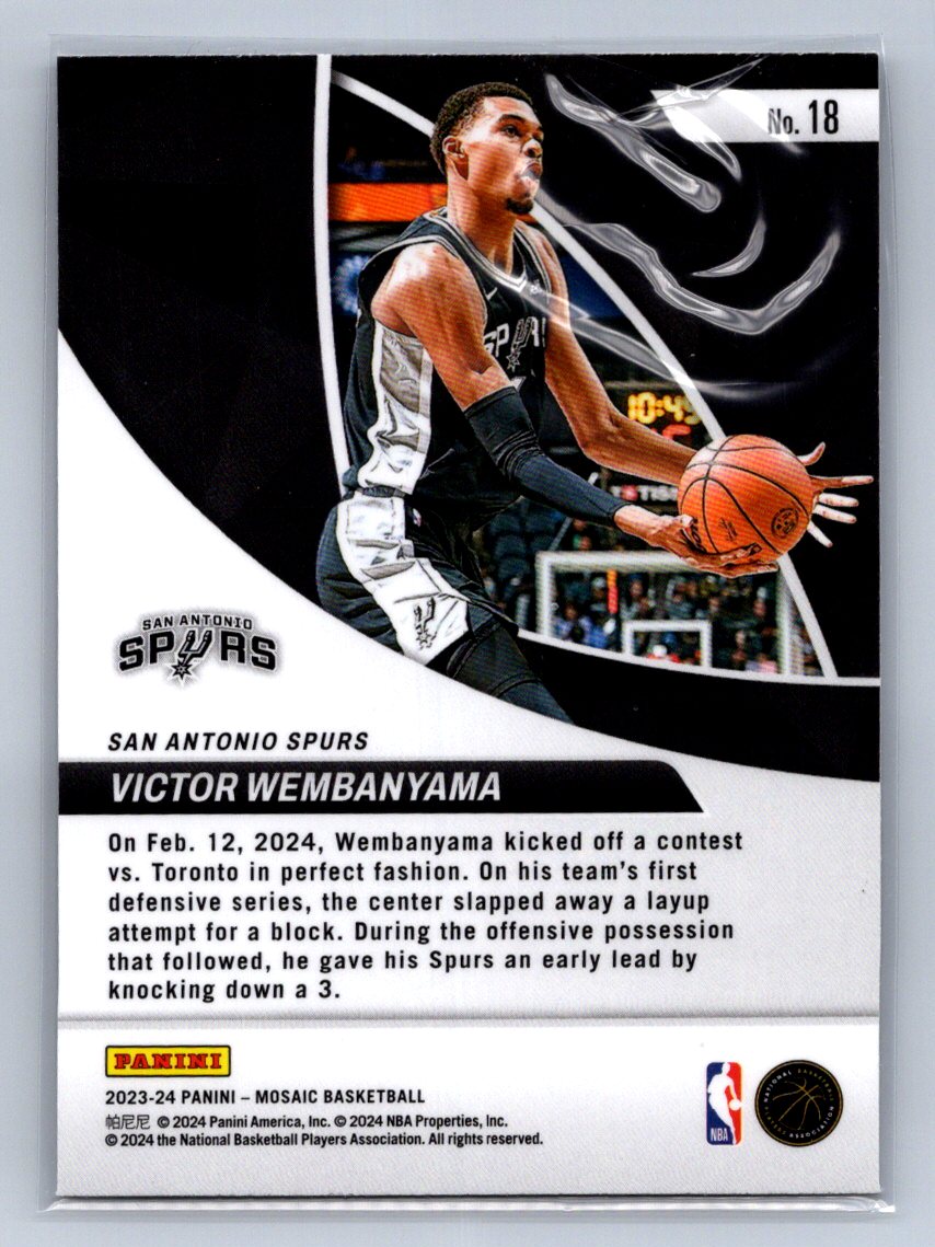 2023-24 Panini Mosaic Victor Wembanyama Elevate #18