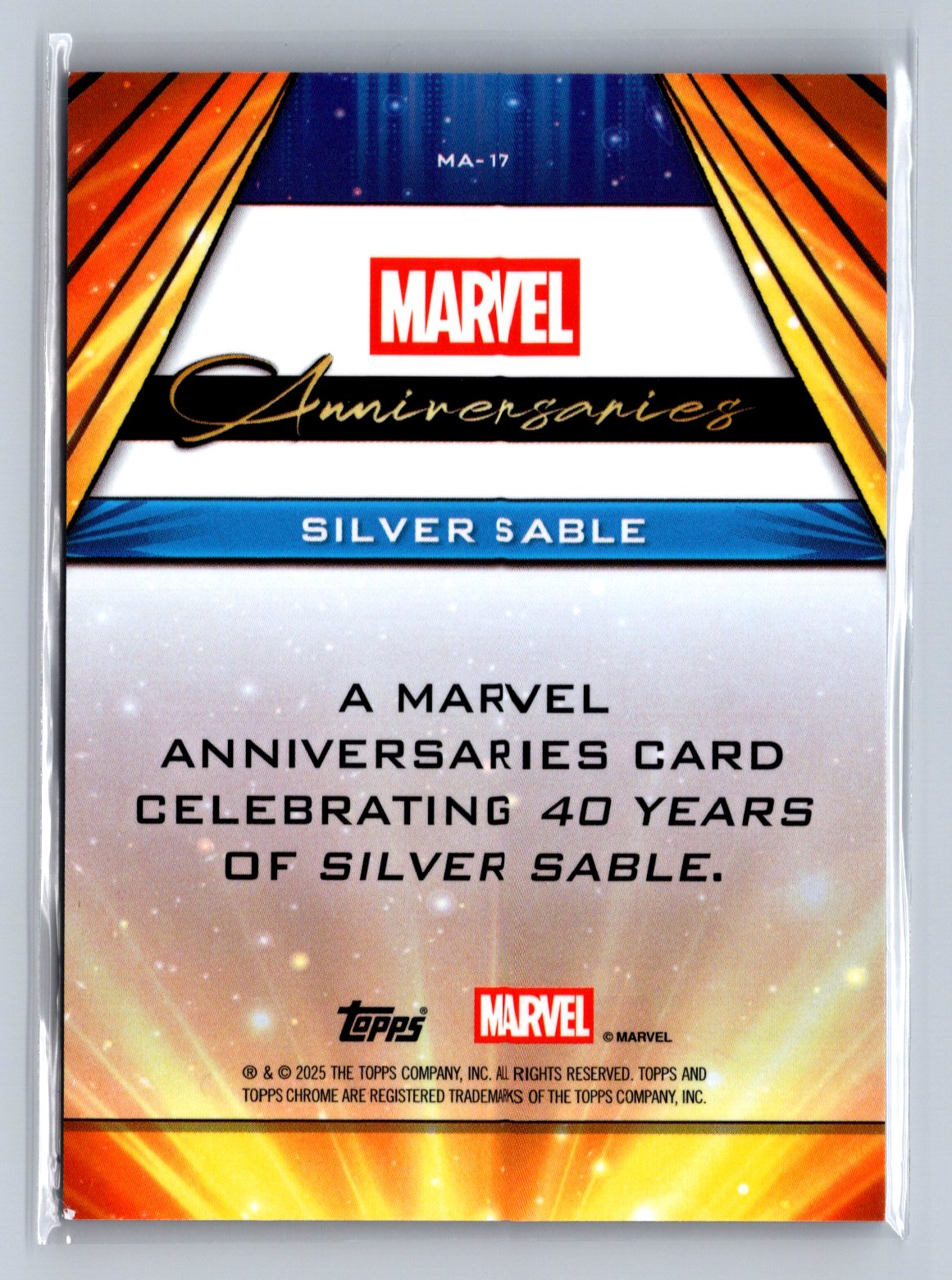 2025 Topps Chrome Marvel Anniversaries Silver Sable #MA-17