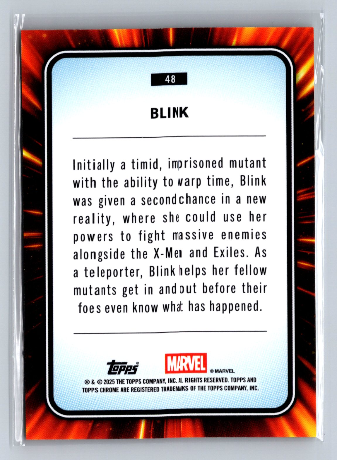 2025 Topps Chrome Marvel Blink Yellow Lava Refractor #48