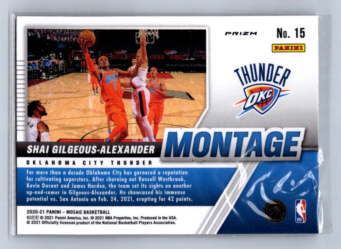 2020-21 Panini Mosaic Montage Shai Gilgeous-Alexander Prizm #15