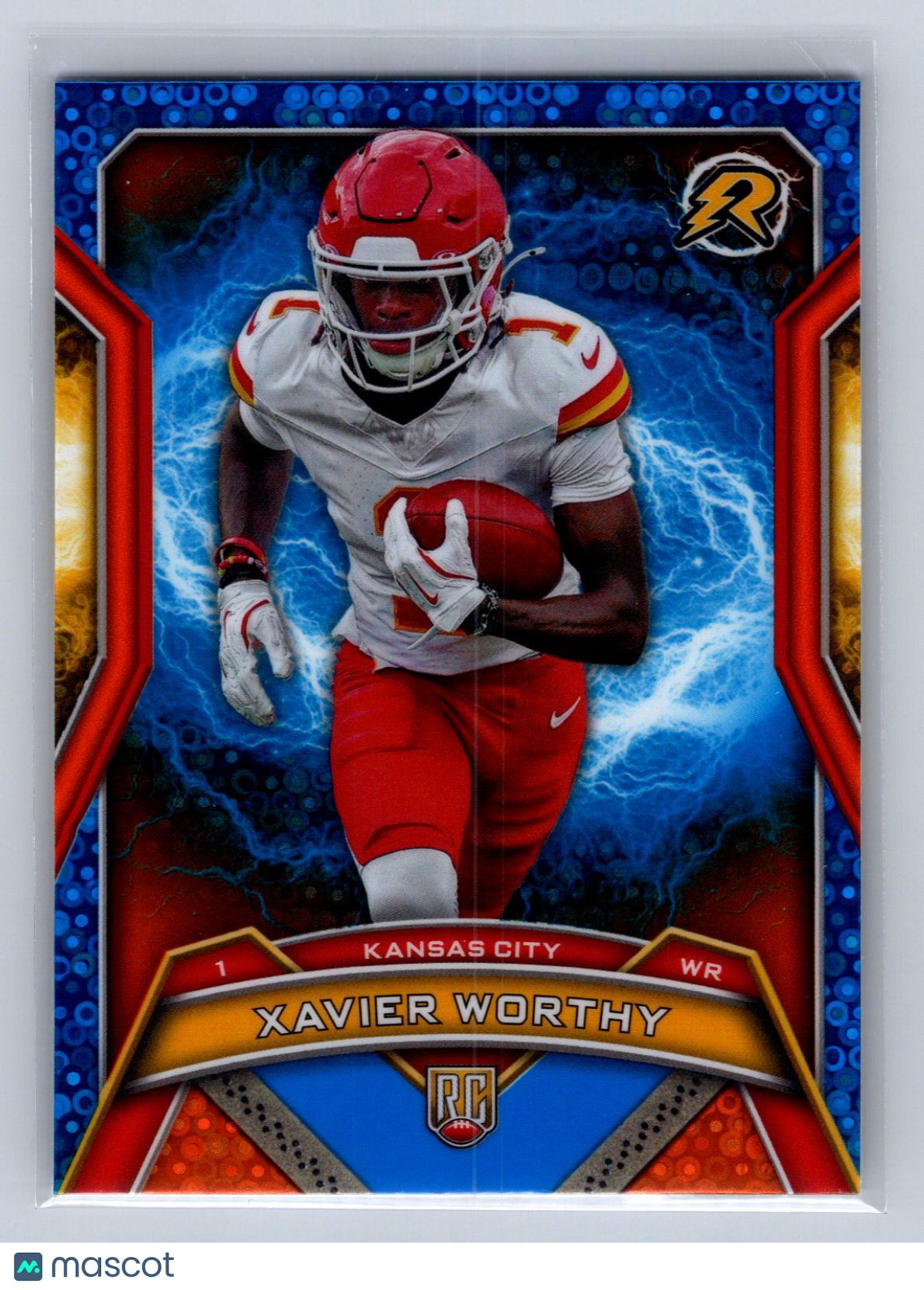 2024 Topps Resurgence Xavier Worthy Blue Orange Spark #143
