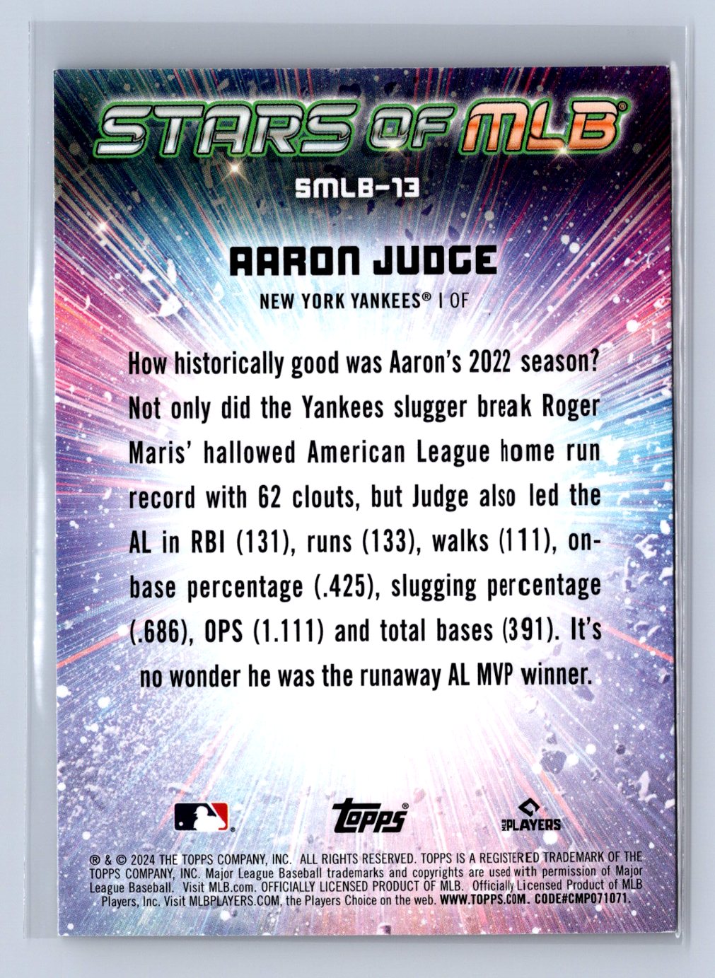 2024 Topps Stars of MLB Aaron Judge #SMLB-13