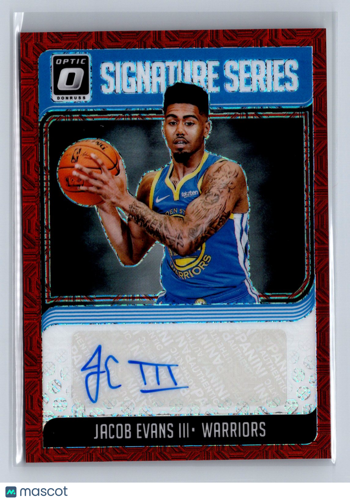2018-19 Donruss Optic Signature Series Jacob Evans III Red Mojo Auto #SG-JEV