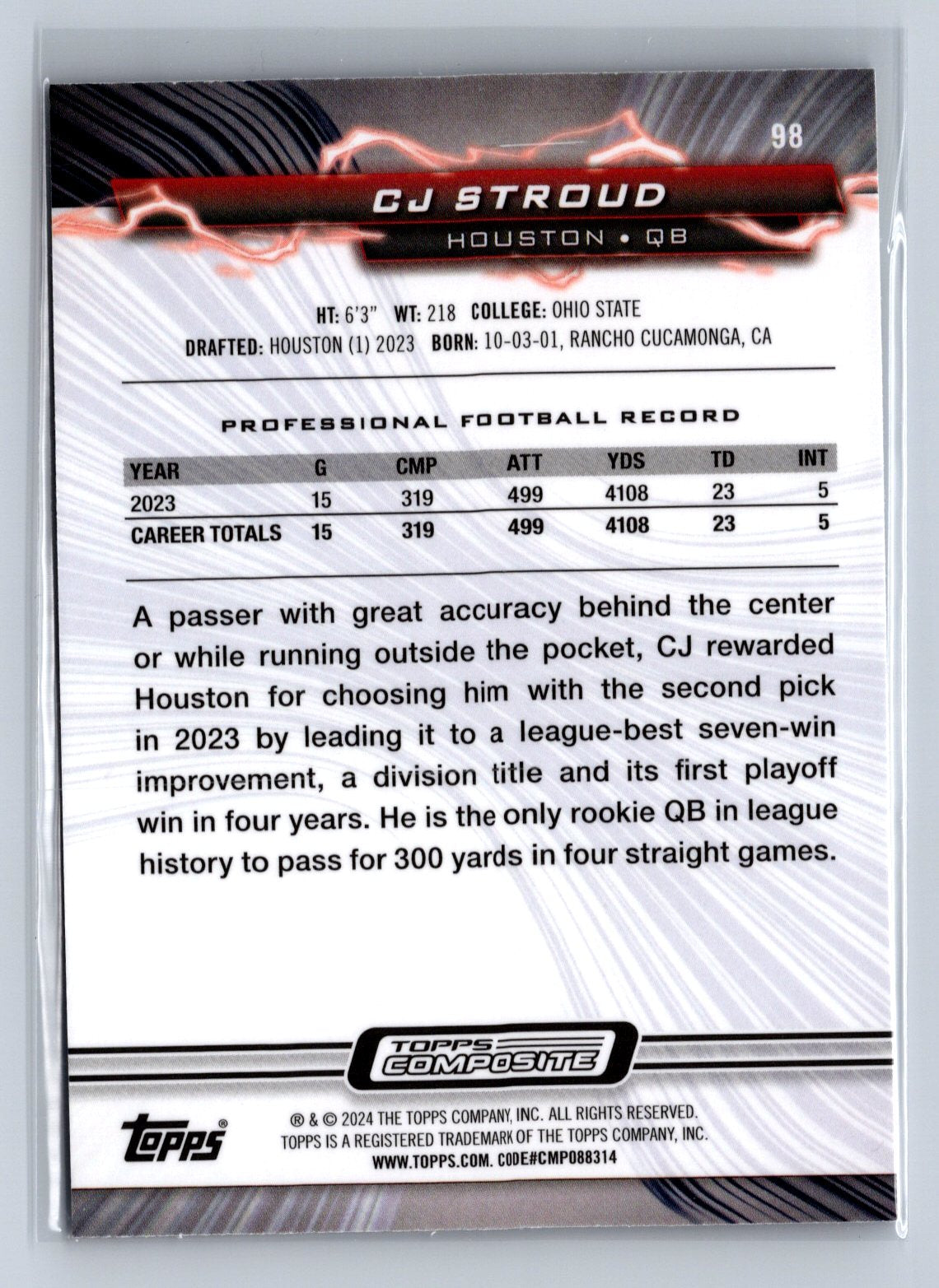 2024 Topps Composite CJ Stroud Resurgence #98