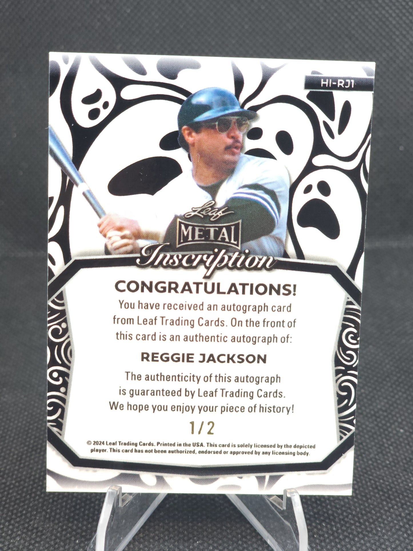 2024 Leaf Metal Reggie Jackson Ghosts Auto Inscription #HI-RJ1 1/2