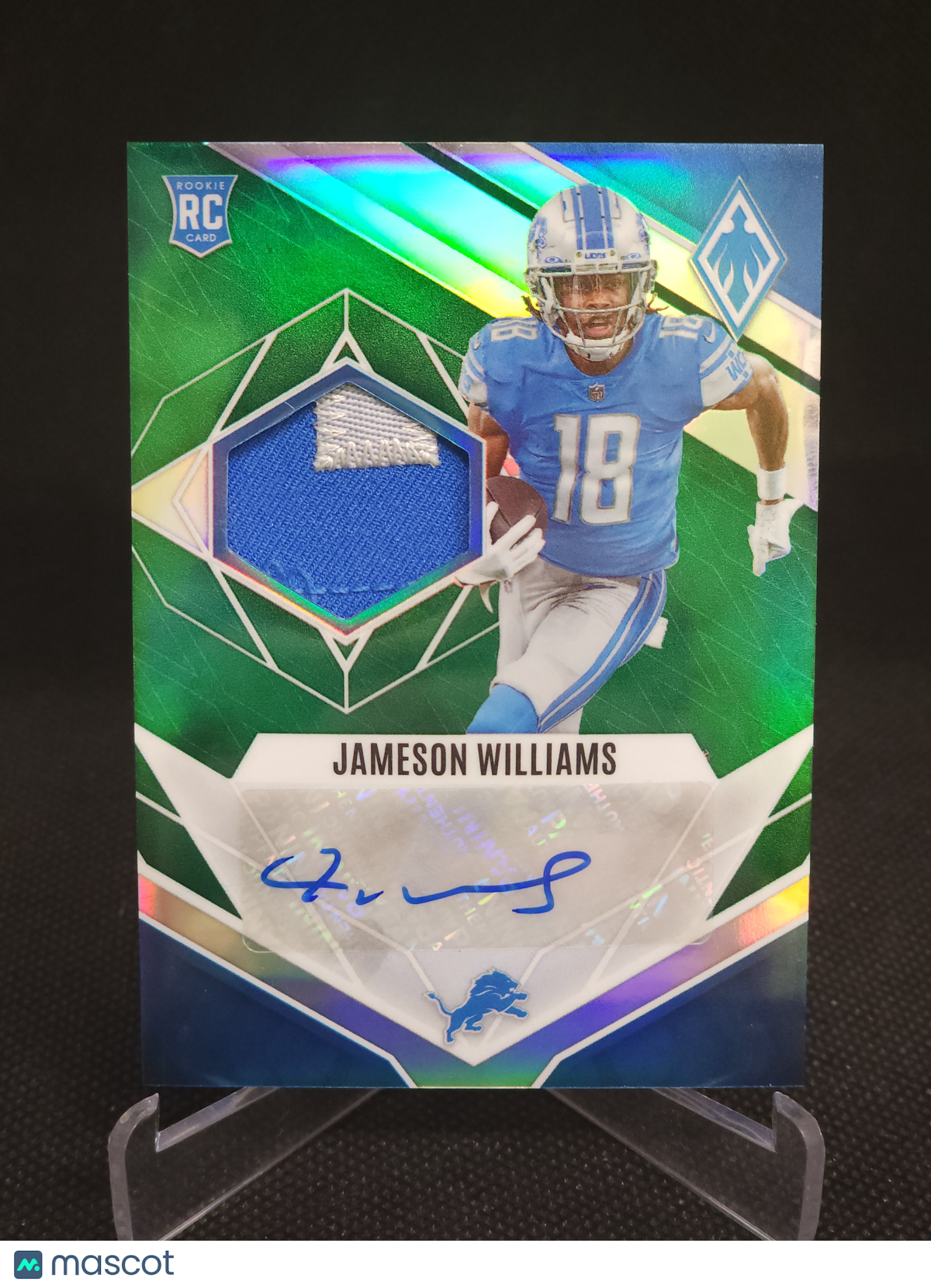 2022 Panini Phoenix Jameson Williams Green Patch Auto /10 #RJA-JW