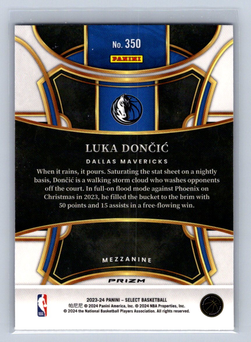 2023-24 Panini Select Luka Dončić Mezzanine Blue Prizm #350