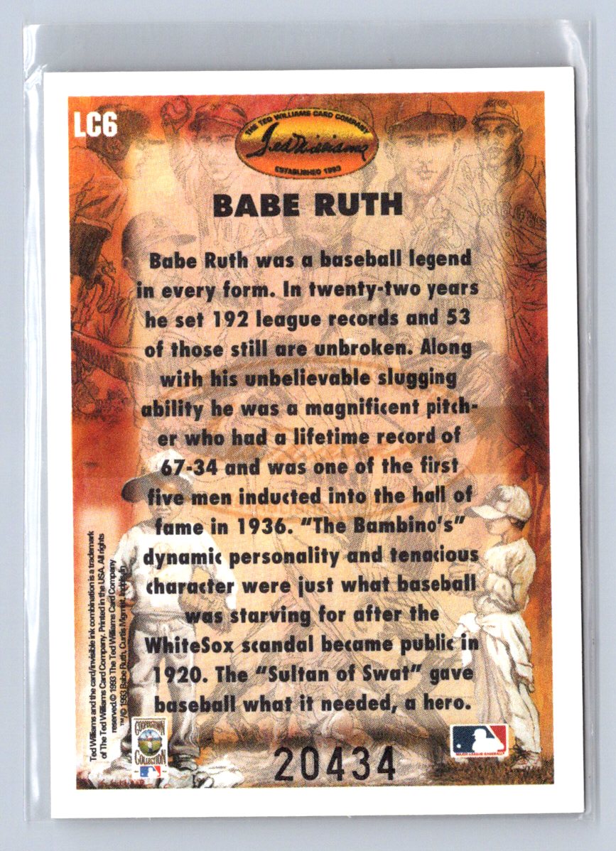 1993 Ted Williams Babe Ruth #LC6