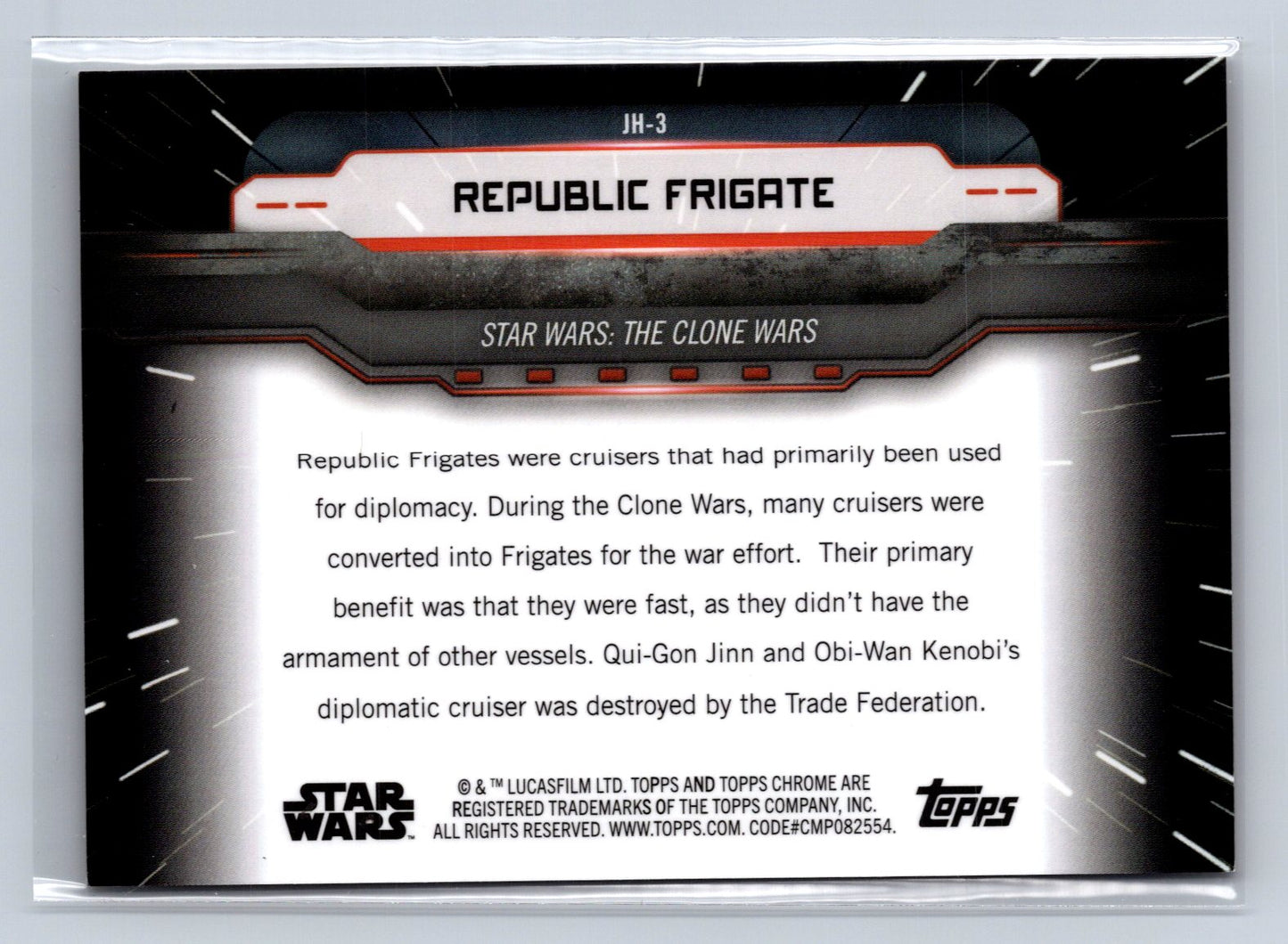 2024 Topps Chrome Star Wars Republic Frigate Gold Mini-Diamond /50 #JH-3