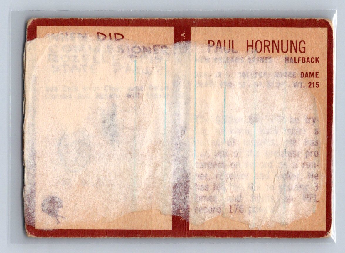 1967 Philadelphia Paul Hornung #123