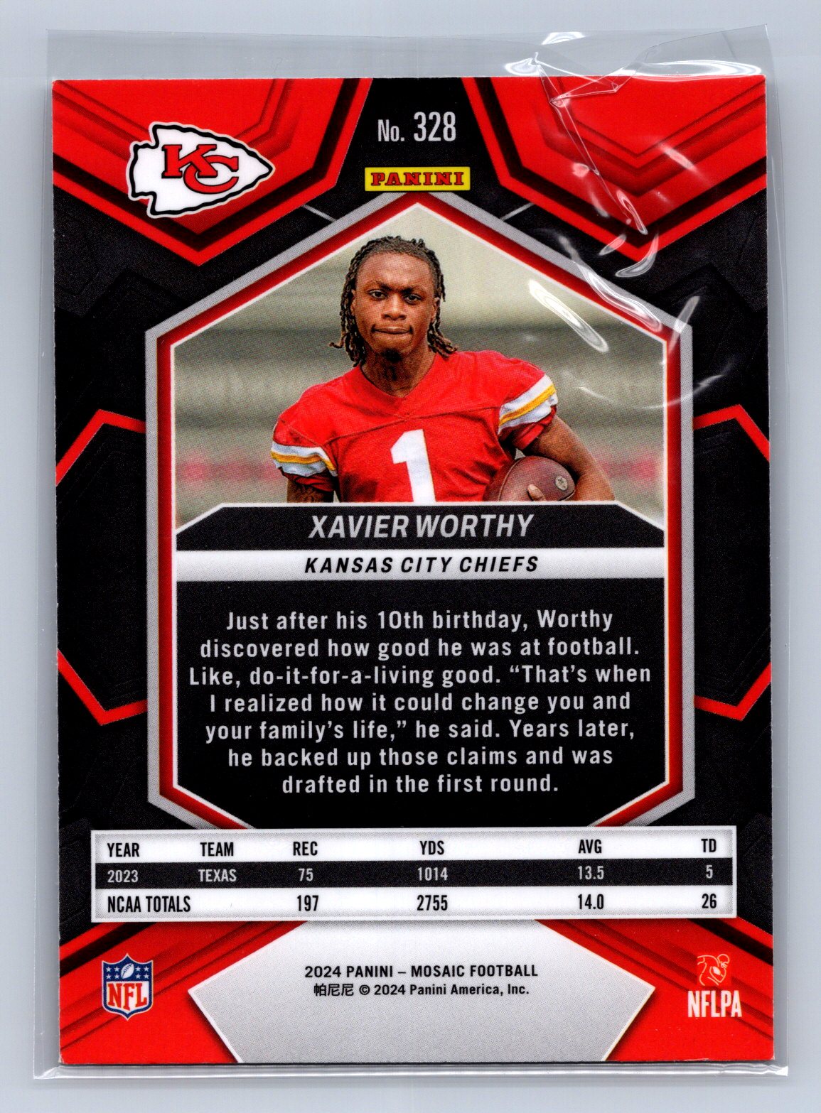2024 Panini Mosaic Xavier Worthy #328