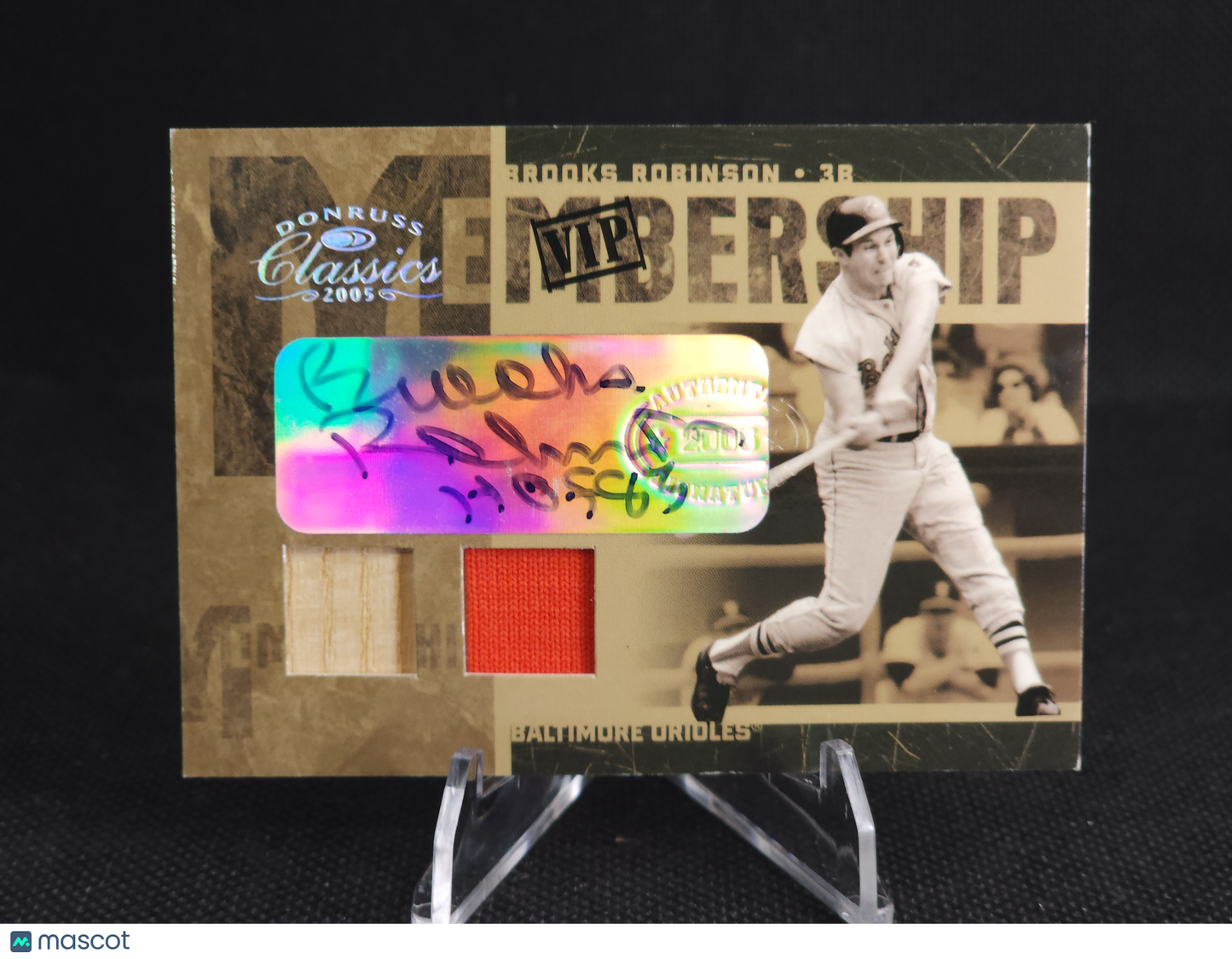 2005 Donruss Classics Brooks Robinson Black 1/1 Patch Auto #MS-5