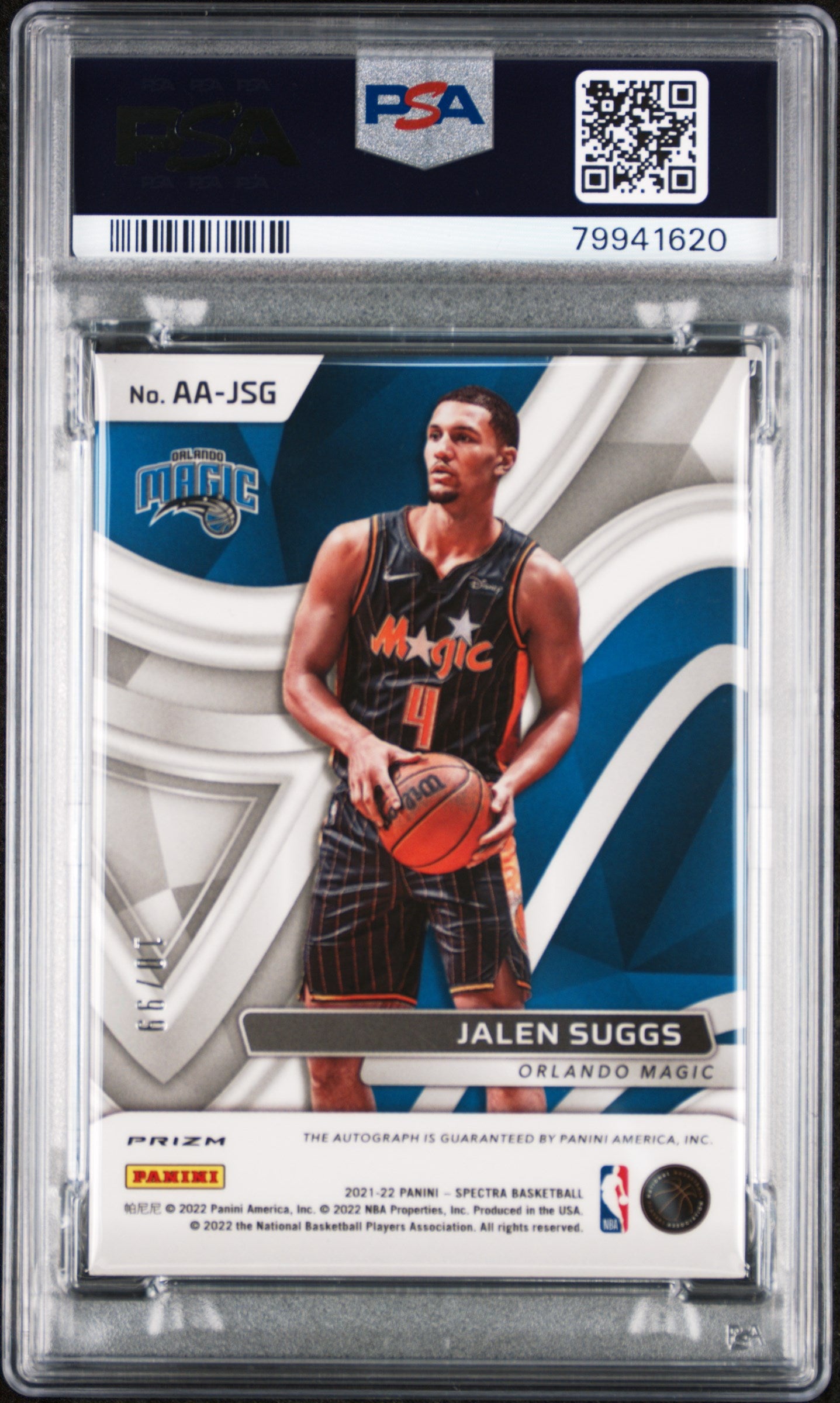 2021 Panini Spectra Aspiring Autographs Jalen Suggs /99 #AAJSG PSA 10