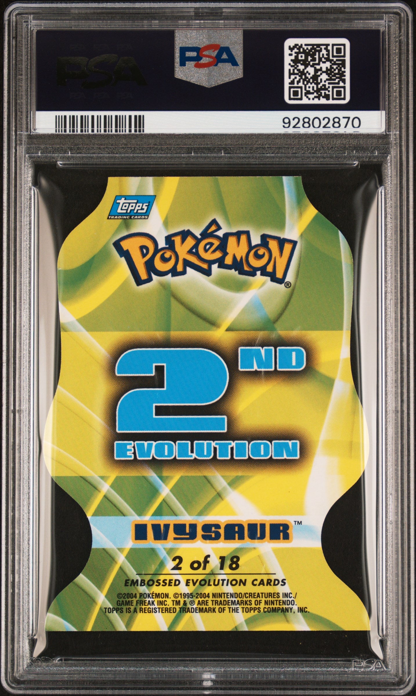 2004 Topps Pokemon Advanced Challenge Evolution Die-Cuts Ivysaur #2 PSA 10
