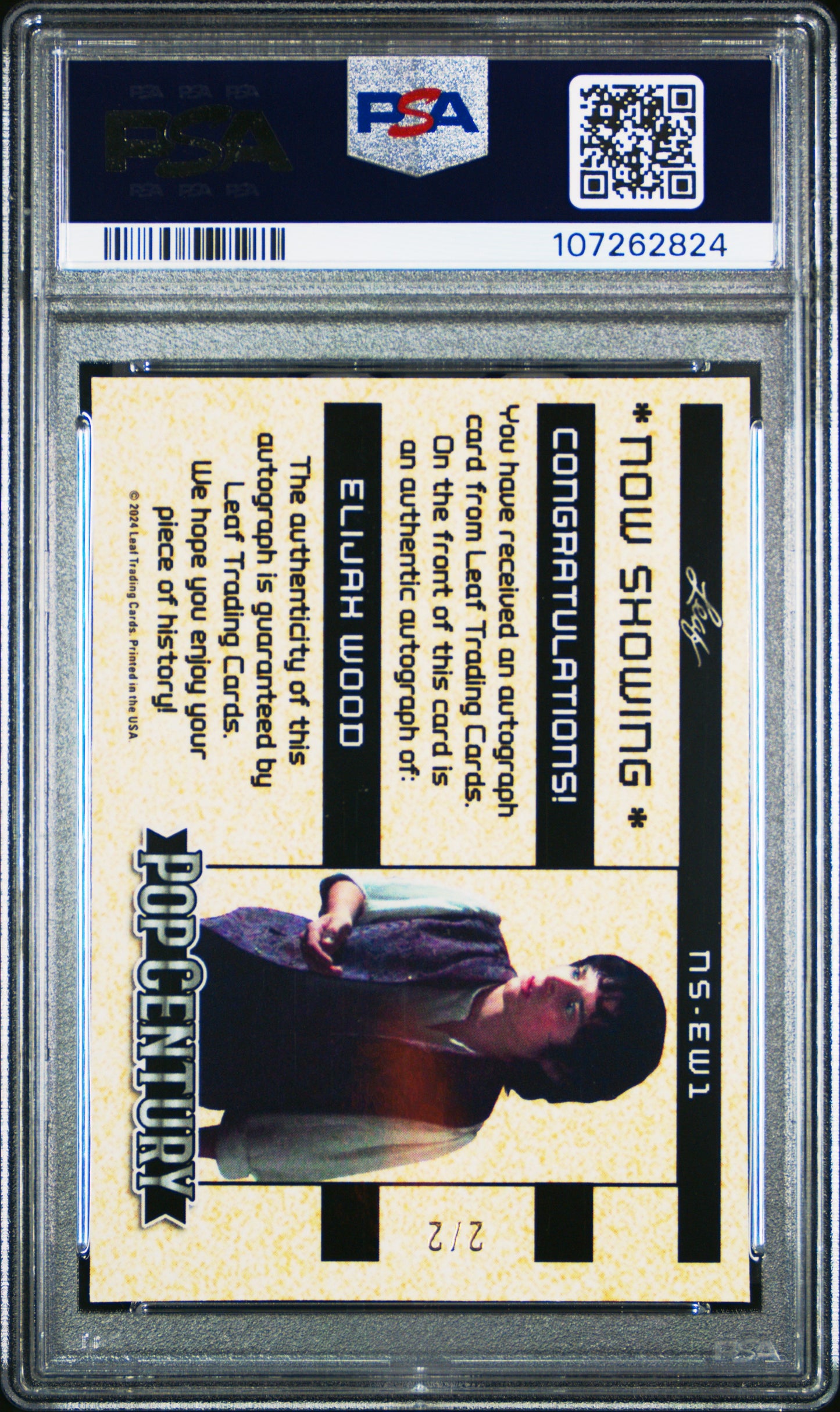 2024 Leaf Metal Pop Century Now Showing Autographs Elijah Wood #NSEW1 PSA 9 /2