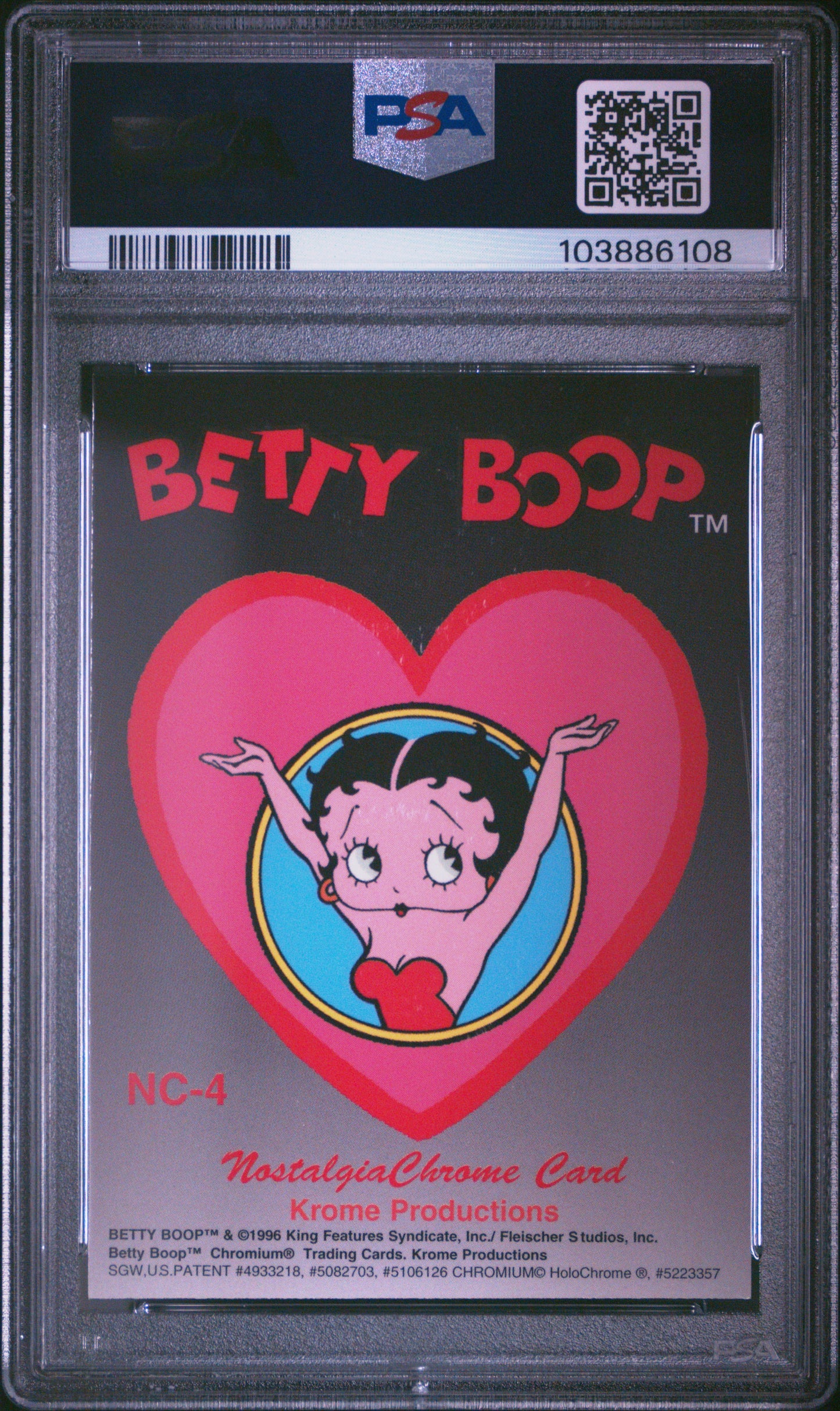 1997 Krome Betty Boop Pinups Chromium Series 2 Nostalgiachrome #NC4 PSA 9