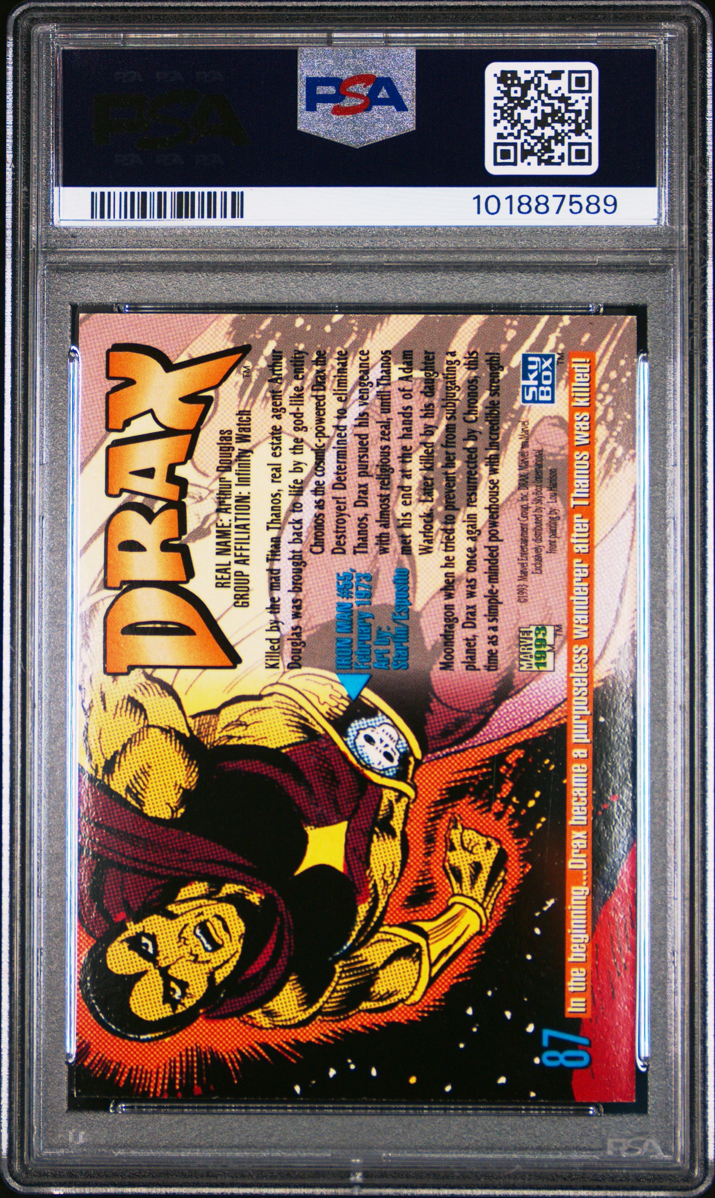 1993 Marvel Masterpieces Drax #87 PSA 8