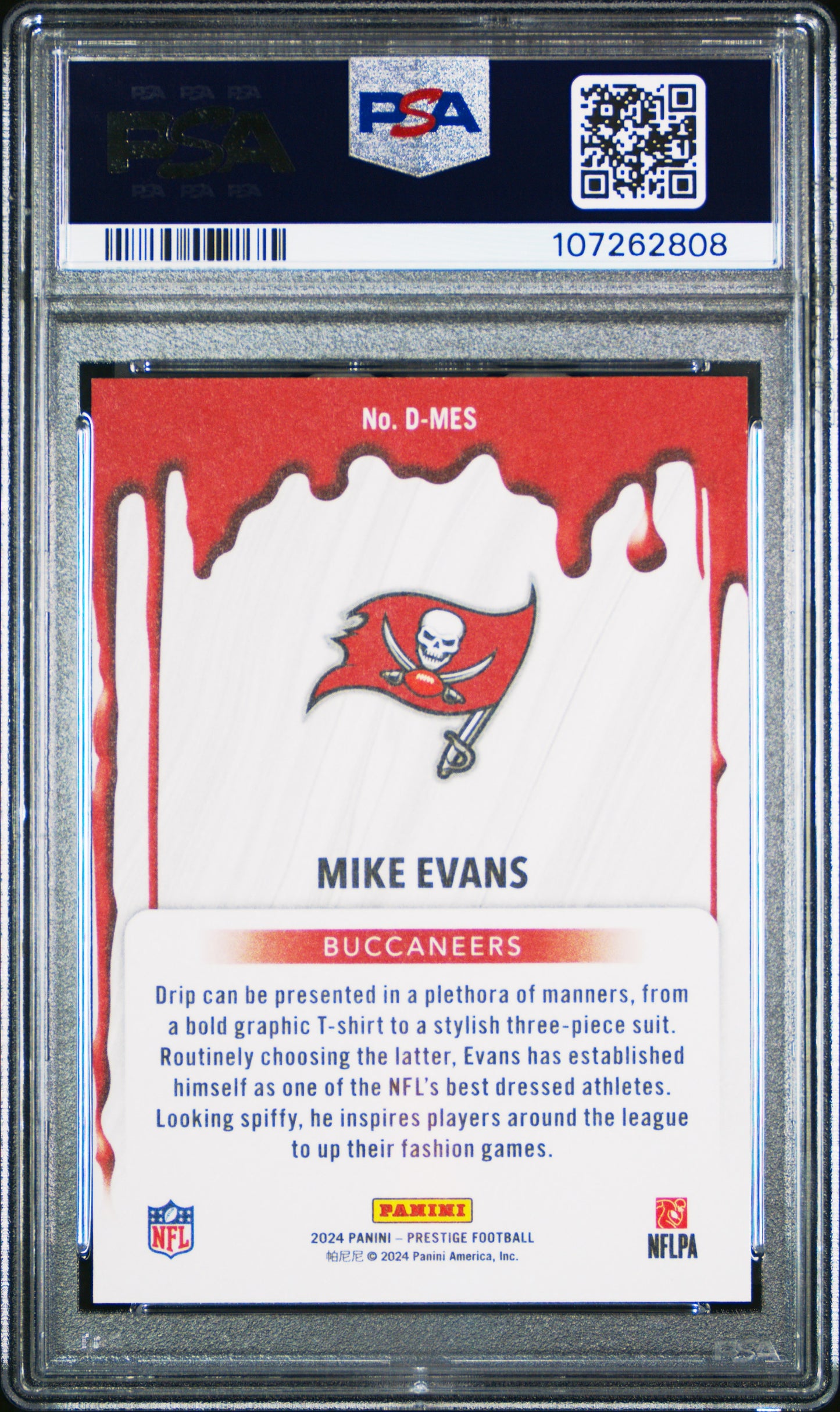 2024 Panini Prestige NFL Drip Mike Evans #DMES PSA 9