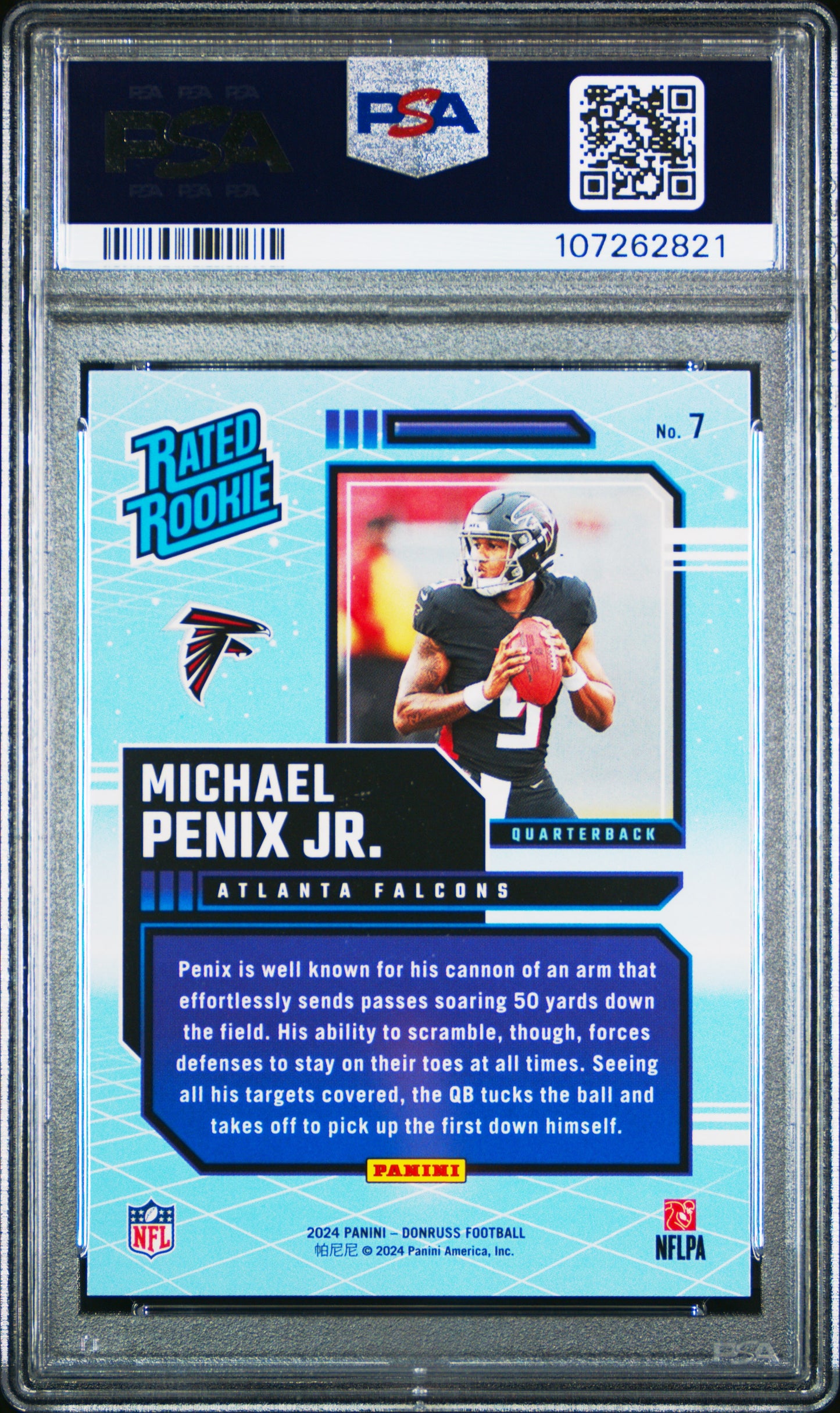 2024 Panini Donruss Rated Rookies Retro Michael Penix JR. #7 PSA 9