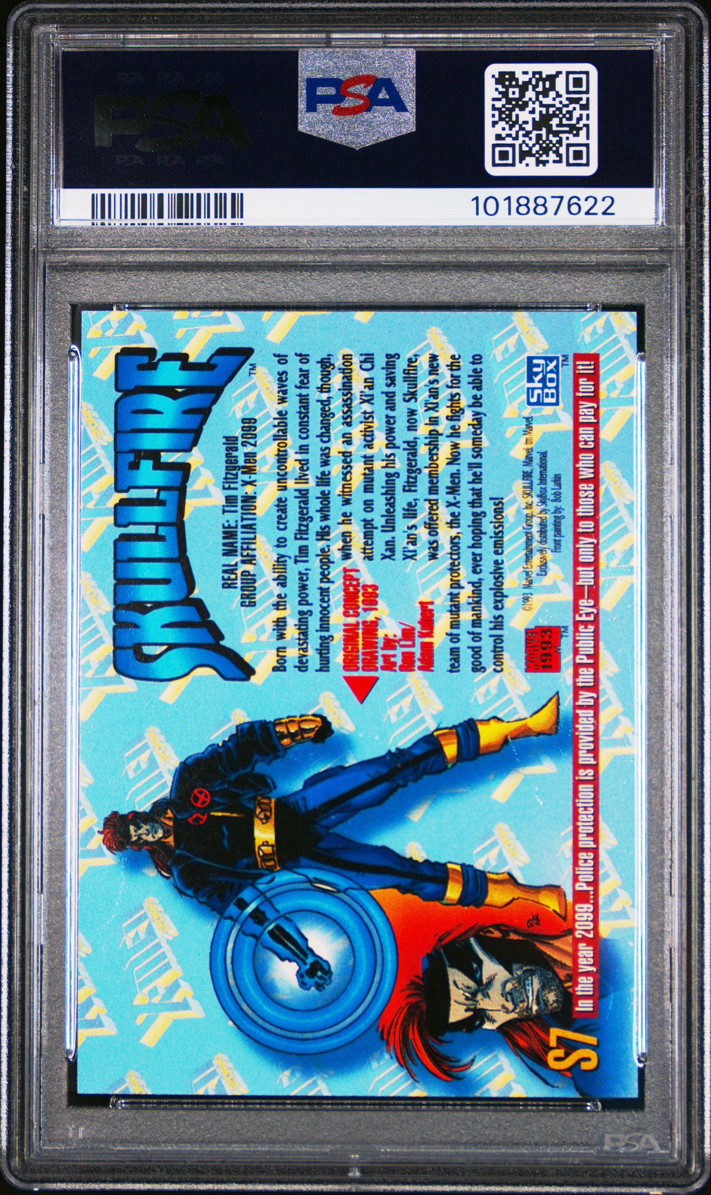 1993 Marvel Masterpieces X-Men 2099 Dyna-Etch Skullfire #S7 PSA 8