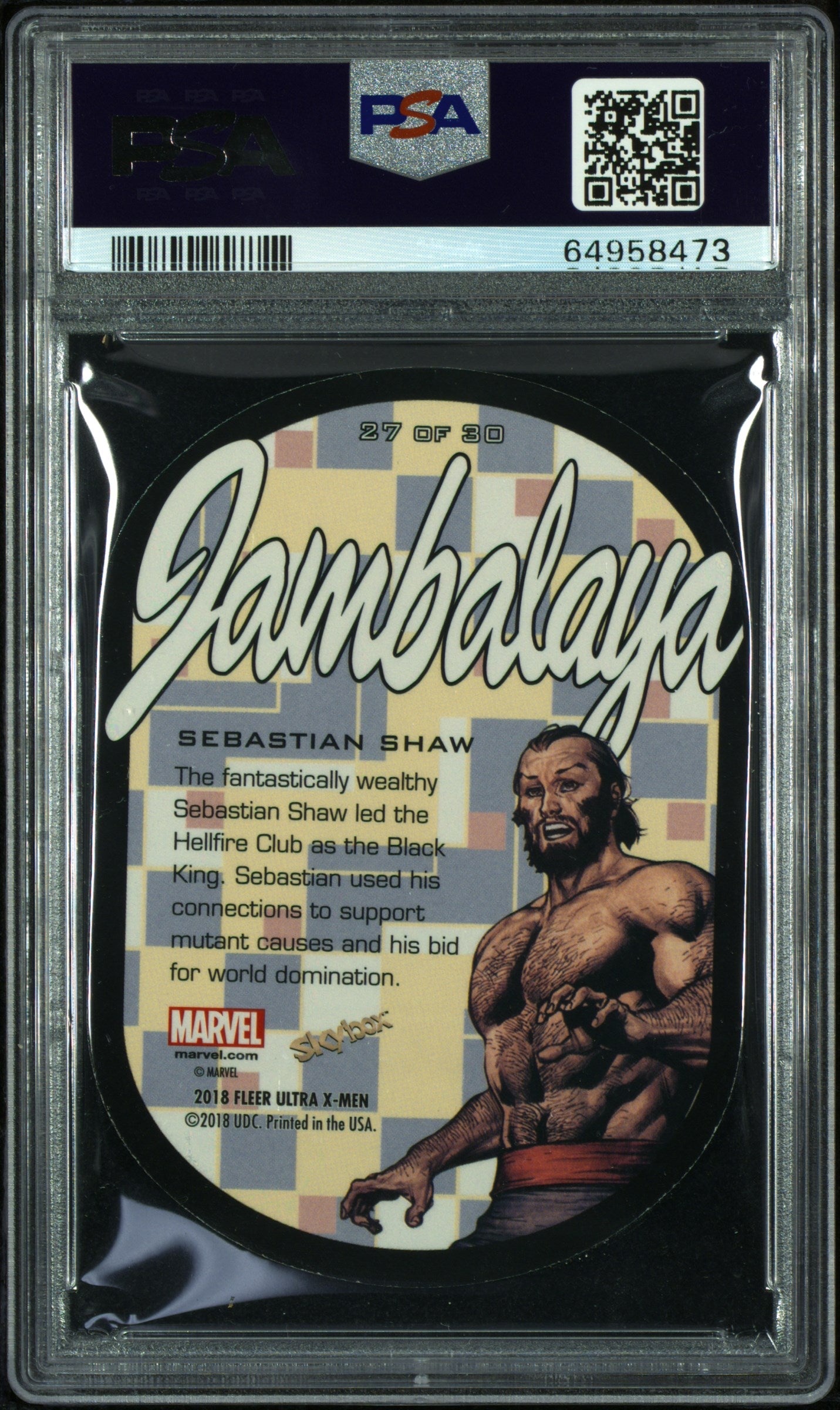 2018 Ultra X-Men Jambalaya Sebastian Shaw #27 PSA 8